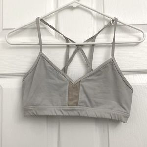 Gently used white Alo sports bra